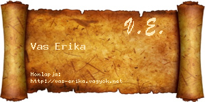 Vas Erika névjegykártya